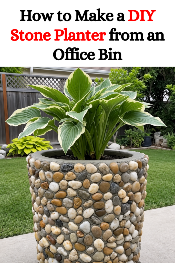 How to Make a DIY Stone Planter from an Office Bin